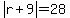 abs%28r%2B9%29=28