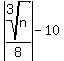 abs%28root%283%2Cn%29%2F8%29+-10