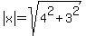 abs%28x%29=sqrt%284%5E2%2B3%5E2%29