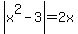 abs%28x%5E2-3%29+=+2x