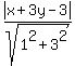 abs%28x+%2B+3y+-3%29%2Fsqrt%281%5E2+%2B+3%5E2%29
