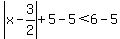 abs%28x-3%2F2%29%2B5-5%3C6-5