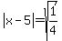 abs%28x-5%29=sqrt%281%2F4%29