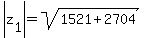 abs%28z%5B1%5D%29+=+sqrt%281521%2B2704%29