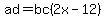 ad=bc%282x-12%29