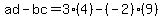 ad-bc=3%284%29-%28-2%29%289%29
