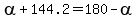 alpha%2B144.2=180-alpha