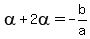 alpha%2B2alpha=-b%2Fa