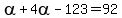 alpha%2B4alpha-123=92