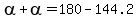 alpha%2Balpha=180-144.2