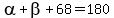 alpha%2Bbeta%2B68=180