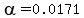 alpha=0.0171