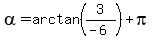 alpha=arctan%283%2F%28-6%29%29%2Bpi