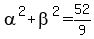 alpha%5E2%2Bbeta%5E2=52%2F9