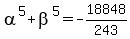 alpha%5E5+%2B+beta%5E5+=+-18848%2F243