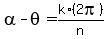 alpha-theta=k%2A%282pi%29%2Fn