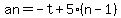an=-t%2B5%28n-1%29