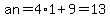 an=4%2A1%2B9=13