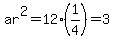ar%5E2=12%2A%281%2F4%29=3