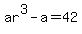 ar%5E3-a+=+42
