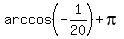 arccos%28-1%2F20%29+%2B+pi
