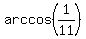 arccos%281%2F11%29