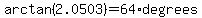 arctan%282.0503%29=64%2Adegrees