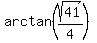 arctan%28sqrt%2841%29%2F4%29