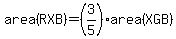 area%28RXB%29=%283%2F5%29area%28XGB%29