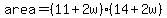 area=%2811%2B2w%29%2814%2B2w%29