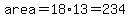 area=18%2A13=234