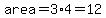 area=3%2A4=12