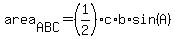 area%5BABC%5D=%281%2F2%29%2Ac%2Ab%2Asin%28A%29
