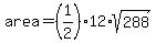 area+=+%281%2F2%29%2A12%2Asqrt%28288%29