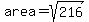 area+=+sqrt%28216%29
