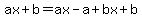ax%2Bb=ax-a%2Bbx%2Bb