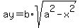 ay=b%2Asqrt%28a%5E2-x%5E2%29