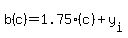 b%28c%29+=+1.75%28c%29+%2B+y%5Bi%5D