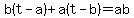 b%28t-a%29%2Ba%28t-b%29=ab