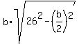 b%2Asqrt%2826%5E2+-+%28b%2F2%29%5E2%29