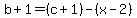 b%2B1=%28c%2B1%29-%28x-2%29