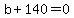 b%2B140=0
