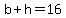 b%2Bh=16