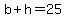 b%2Bh=25
