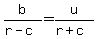 b%2F%28r-c%29=u%2F%28r%2Bc%29