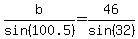 b%2Fsin%28100.5%29=46%2Fsin%2832%29