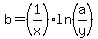 b=%281%2Fx%29ln%28a%2Fy%29