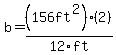 b=%28156ft%5E2%29%282%29%2F12ft