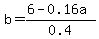 b=%286-0.16a%29%2F0.4