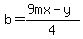 b=%289mx-y%29%2F4